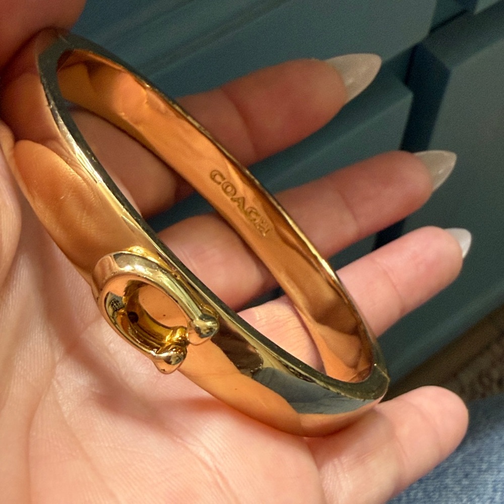 Coach Gold Logo Horseshoe Cuff Bracelet